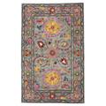 Suzani Hand-tufted Wool Blue Traditional Floral Rug IE62BL8X10